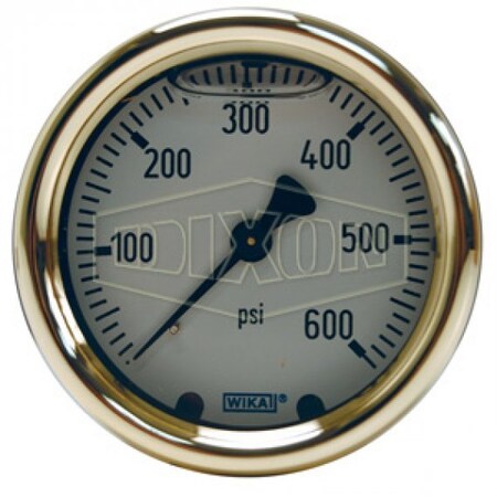 Dixon Gauge, 0 to 30 psi, 1/4 in Connection, 2-1/2 in Dial, +/- 2-1-2 %, Glycerin Liquid Filled GLBRC30